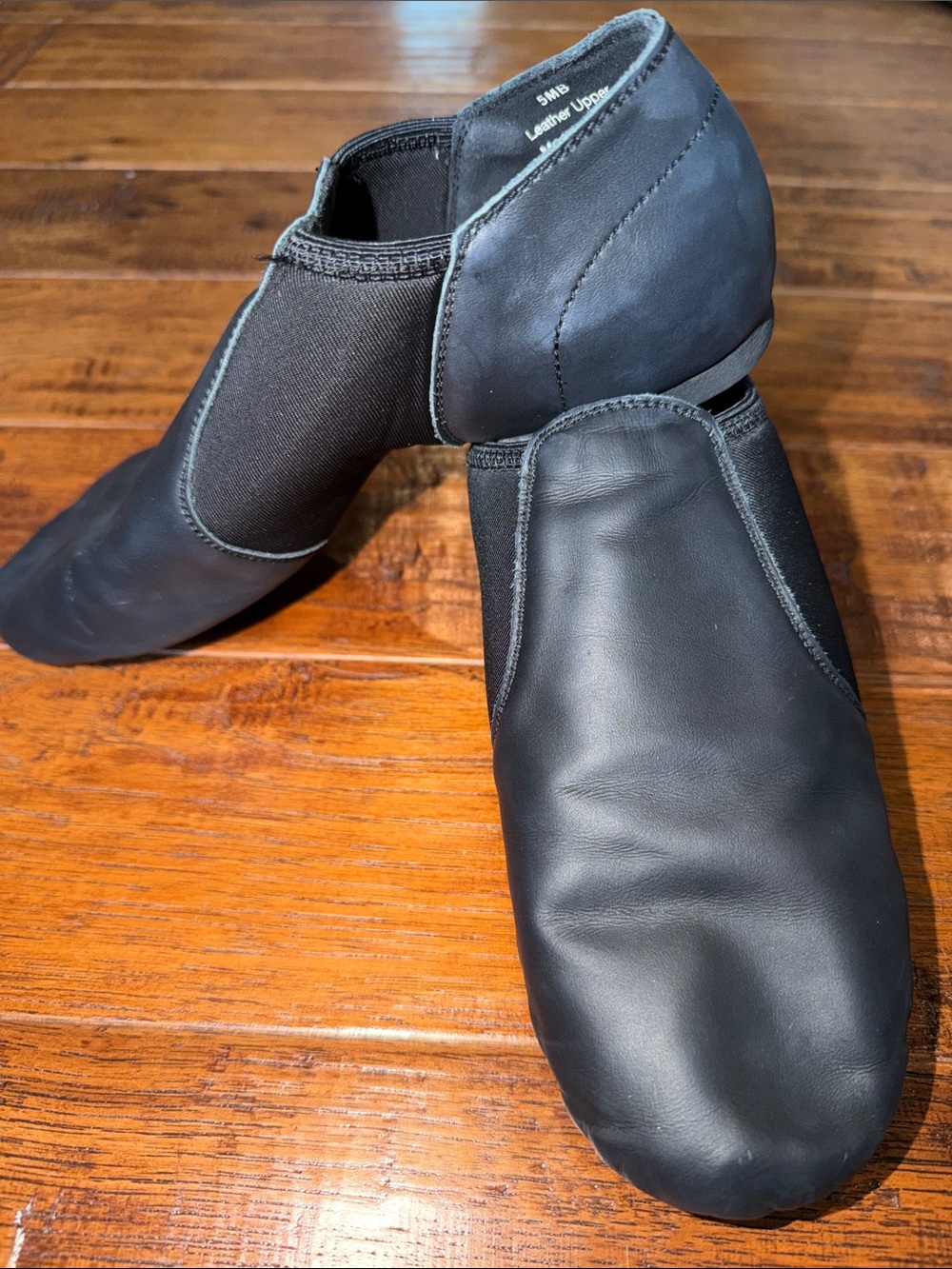 Black Kids Dance Slip-On Jazz Shoes with split sole